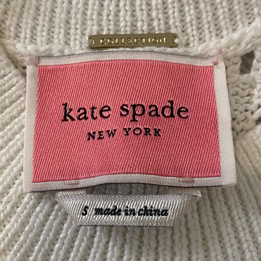 Vintage Kate Spade White Pointelle Knit Sleeveless Maxi Dress with Slip Lining - Picture 4 of 17